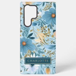 Funda Para Samsung Galaxy S22 Ultra Jardín de flores silvestres verde azuladas