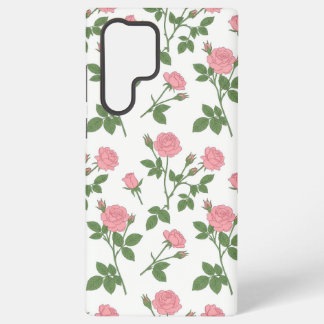 Funda Para Samsung Galaxy S22 Ultra Jardín de Rosas Rosadas | Flor de Rosa Rosa para T