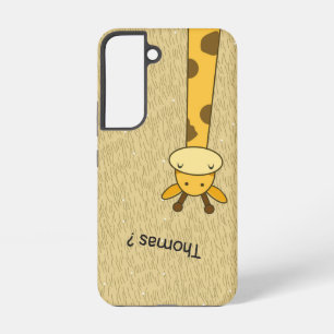 Funda Para Samsung Galaxy S22 Jirafa divertida que te pregunta desde arriba
