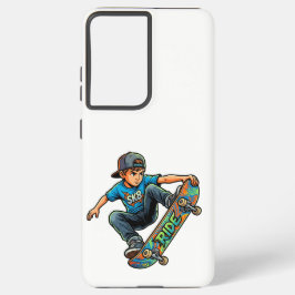 Funda Para Samsung Galaxy S21+ Joven chico en monopatín