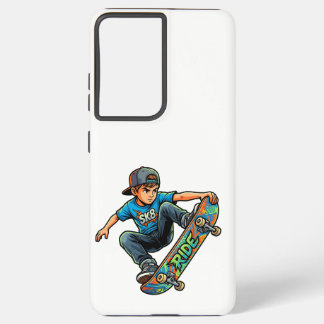 Funda Para Samsung Galaxy S21+ Joven chico en monopatín
