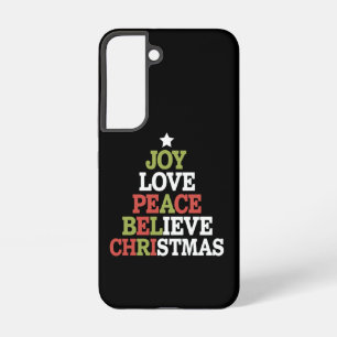 Funda Para Samsung Galaxy S22 Joy Love Peace Belibe Christmas Tree Family
