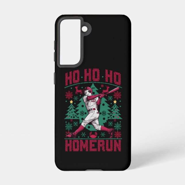 Funda Para Samsung Galaxy Ju Ho Homerun Navidad de béisbol feo suéter (Reverso )