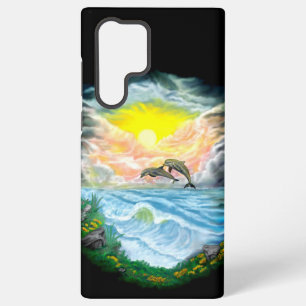 Funda Para Samsung Galaxy S22 Ultra Jugando a los delfines al sol