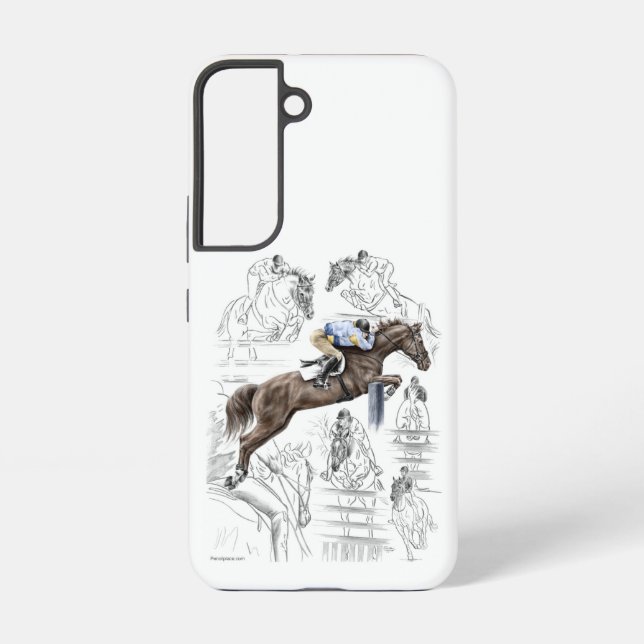 Funda Para Samsung Galaxy Jumper Horses Fences Montaje (Reverso )