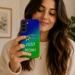 Funda Para Samsung Galaxy S22+ Justo flor de mamá Patrón Verde Azul
