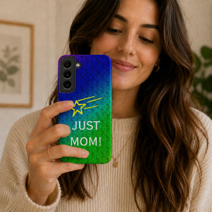 Funda Para Samsung Galaxy S22+ Justo flor de mamá Patrón Verde Azul
