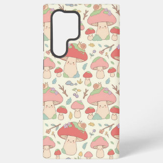 Funda Para Samsung Galaxy S22 Ultra Kawaii Mushroom Snail Pattern Phone Case