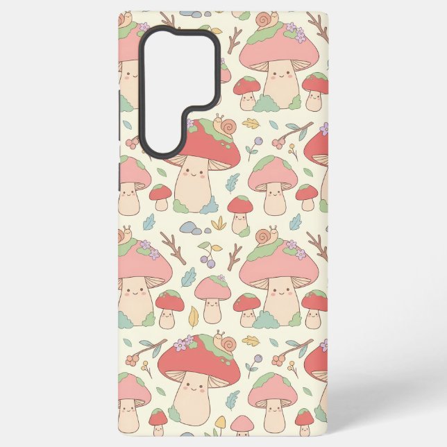 Funda Para Samsung Galaxy Kawaii Mushroom Snail Pattern Phone Case (Reverso )