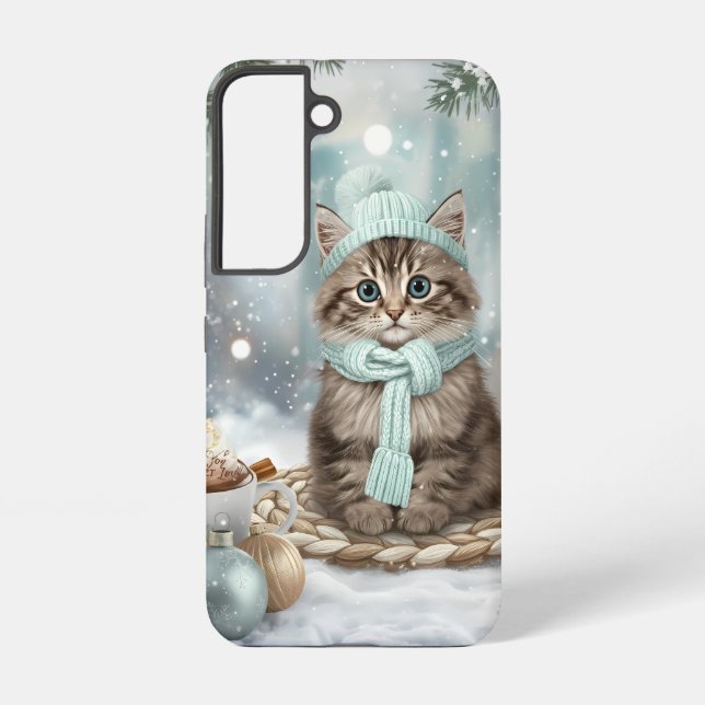 Funda Para Samsung Galaxy Kawaii Winter Cat Phone Case | Samsung Version  (Reverso )