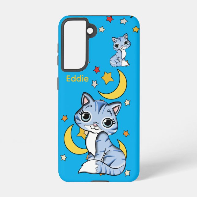 Funda Para Samsung Galaxy Kids Galaxy Phone Case – Cats, Stars & Moon (Reverso )