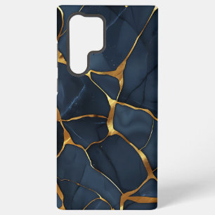 Funda Para Samsung Galaxy S22 Ultra Kintsugi Japonés Azul Oscuro