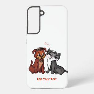 Funda Para Samsung Galaxy S22+ Kitty y Puppy , Editar tu texto