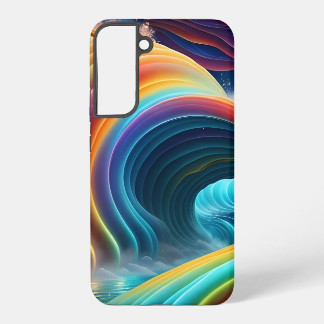 Funda Para Samsung Galaxy La brillante y brillante cascada arcoiris (Reverso )