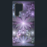 Funda Para Samsung Galaxy S22 Ultra La cama de flores reluciente arte fractal<br><div class="desc">Arte fractal llamativo,  flores brillantes de fantasía gris violeta. Diseño único para tu Samsung Galaxy S22 Ultra funda y más.</div>