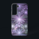 Funda Para Samsung Galaxy S22 La cama de flores reluciente arte fractal<br><div class="desc">Arte fractal llamativo,  flores brillantes de fantasía gris violeta. Diseño único para tu funda Samsung Galaxy S22 y más.</div>
