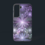 Funda Para Samsung Galaxy S22 La cama de flores reluciente arte fractal<br><div class="desc">Arte fractal llamativo,  flores brillantes de fantasía gris violeta. Diseño único para tu funda Samsung Galaxy S22 y más.</div>