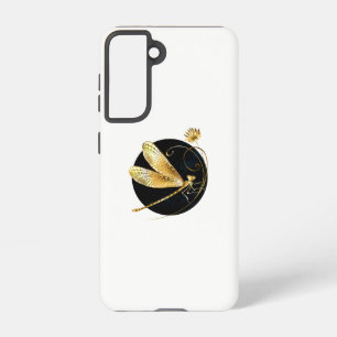Funda Para Samsung Galaxy S21 La libélula dorada en círculo negro