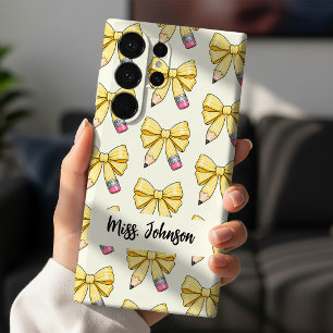 Funda Para Samsung Galaxy S22+ La Mejor Profesora Coqueta Arco de Lápiz Personali