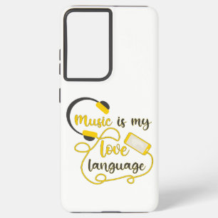 Funda Para Samsung Galaxy S21 Ultra La música es mi lenguaje amoroso frase romántica