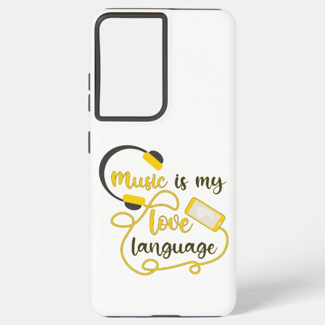 Funda Para Samsung Galaxy La música es mi lenguaje amoroso frase romántica (Reverso )