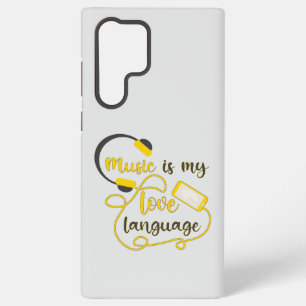 Funda Para Samsung Galaxy S22 Ultra La música es mi lenguaje del amor frase romántica