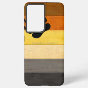 Funda Para Samsung Galaxy S21 Ultra La textura del suelo de madera de la bandera del O