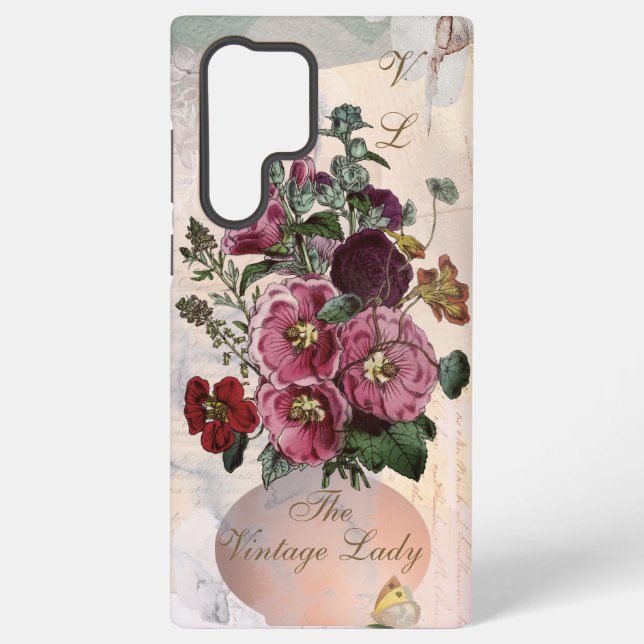 Funda Para Samsung Galaxy La vesícula Lady Vase + Monograma (Reverso )