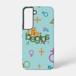 Funda Para Samsung Galaxy S22 La vida comienza en (Personaliza)  