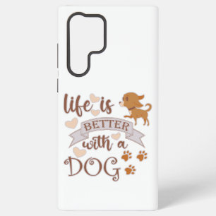 Funda Para Samsung Galaxy S22 Ultra La vida es mejor con un perro cita divertida chihu