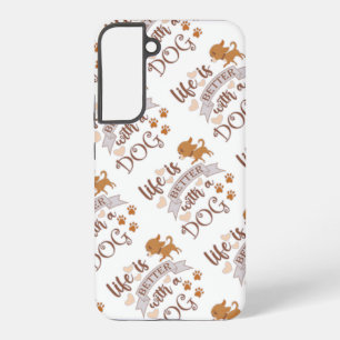 Funda Para Samsung Galaxy S22+ La vida es mejor con una frase de perro chihuahua 