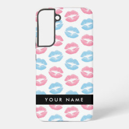 Funda Para Samsung Galaxy S22+ Labios rosados, labios azules, besos, tu nombre, p