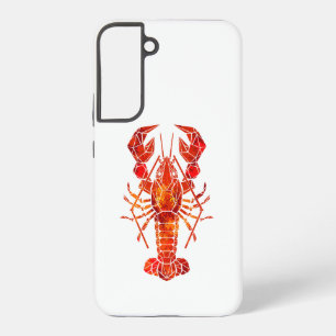 Funda Para Samsung Galaxy S22+ Langosta poligonal roja