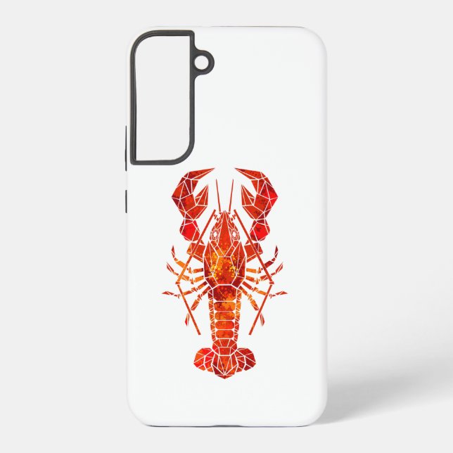 Funda Para Samsung Galaxy Langosta poligonal roja (Reverso )