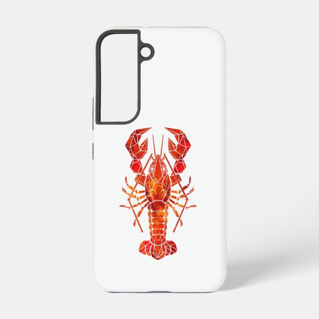 Funda Para Samsung Galaxy Langosta poligonal roja (Reverso )