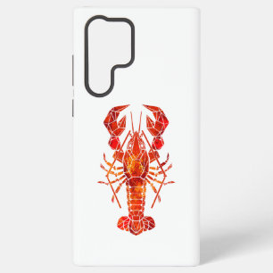 Funda Para Samsung Galaxy S22 Ultra Langosta poligonal roja