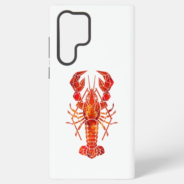 Funda Para Samsung Galaxy Langosta poligonal roja (Reverso )