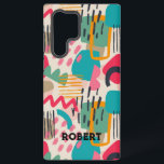 Funda Para Samsung Galaxy S22 Ultra Las formas abstractas coloridas grunen el patrón<br><div class="desc">Formas coloridas y líneas giratorias grunge con un fondo blanco. Monograma opcional.</div>