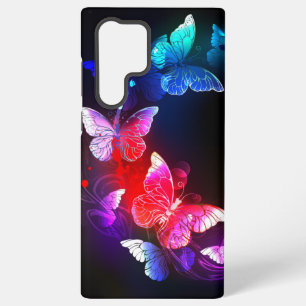Funda Para Samsung Galaxy S22 Ultra Las mariposas nocturnas brillantes de Neon en el f