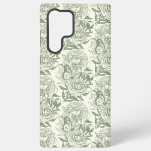 Funda Para Samsung Galaxy S22 Ultra Las peonias y las mariposas bloquean la impresión,