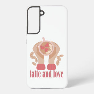 Funda Para Samsung Galaxy S22+ Latte y taza de amor, manos y cita de café