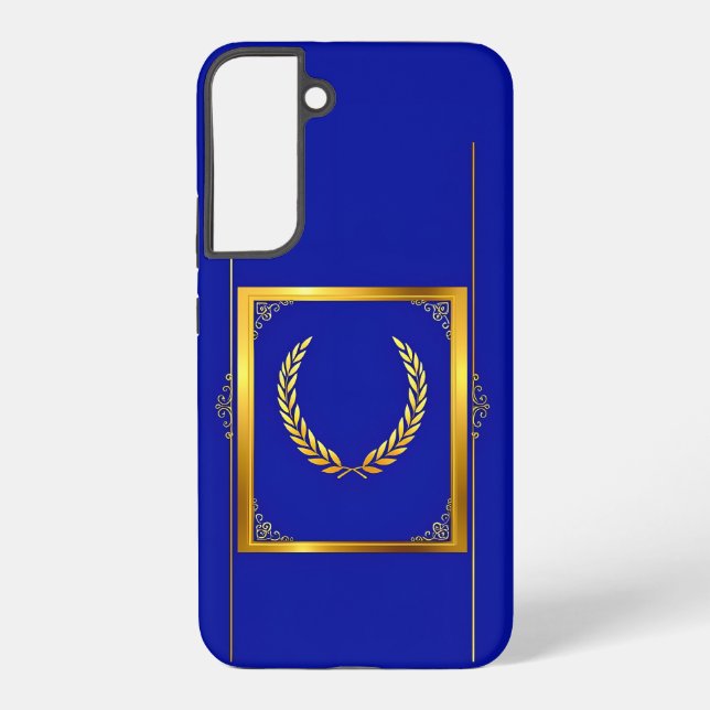 Funda Para Samsung Galaxy Laurel dorado de lujo en marco rectangular (Reverso )