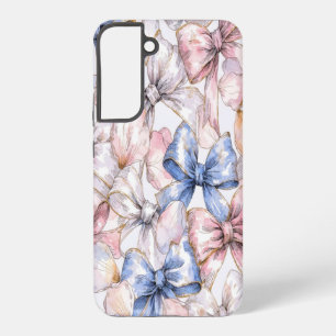 Funda Para Samsung Galaxy S22+ Lazo Coquette y Flor de Cerezo Romántico Rosa