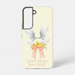 Funda Para Samsung Galaxy S22 Lazos Florales de Melocotón Religiosos de Moda Pun