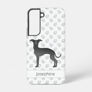 Funda Para Samsung Galaxy S22 Lebrel italiano negro de dibujos animados lindo co
