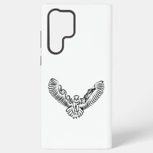 Funda Para Samsung Galaxy S22 Ultra Lechuza voladora tribal blanca y negra