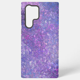 Funda Para Samsung Galaxy S22 Ultra Lentejuelas rosadas y moradas Brillo 