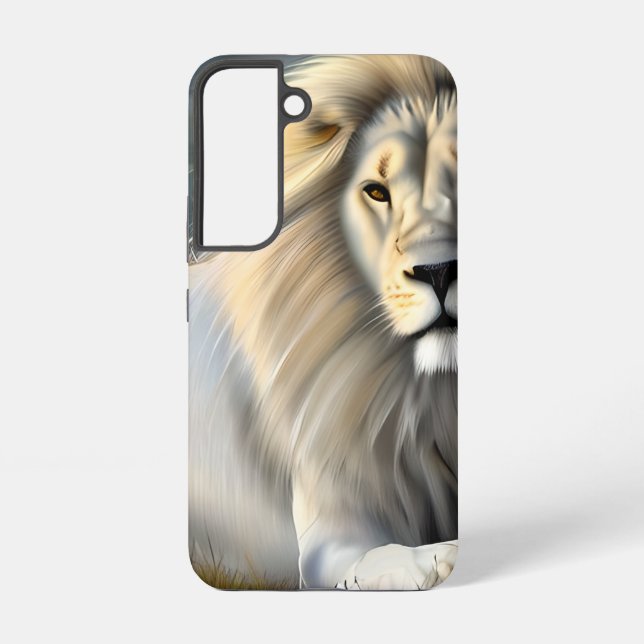 Funda Para Samsung Galaxy León blanco majestuoso etéreo blanco (Reverso )