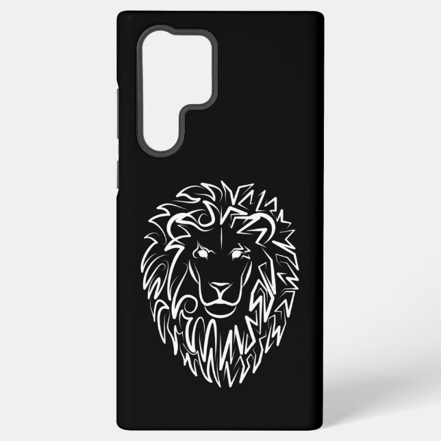Funda Para Samsung Galaxy León tribal blanco y negro (Reverso )