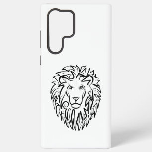 Funda Para Samsung Galaxy S22 Ultra León tribal blanco y negro